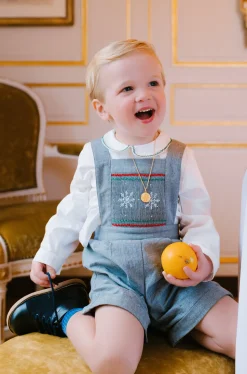 George Grey Flannel Boy Dungaree & Shirt