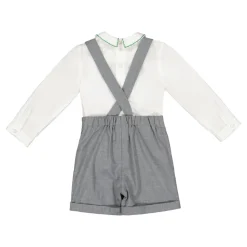 George Grey Flannel Boy Dungaree & Shirt