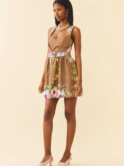 Georgie Dress in Caramel Victorian Floral