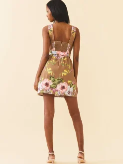 Georgie Dress in Caramel Victorian Floral