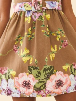Georgie Dress in Caramel Victorian Floral