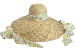 Geranium Sun Hat With Pastel Floral Hat Scarf