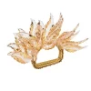 Gilded Leaves Napkin Ring in Gold, Set of 4