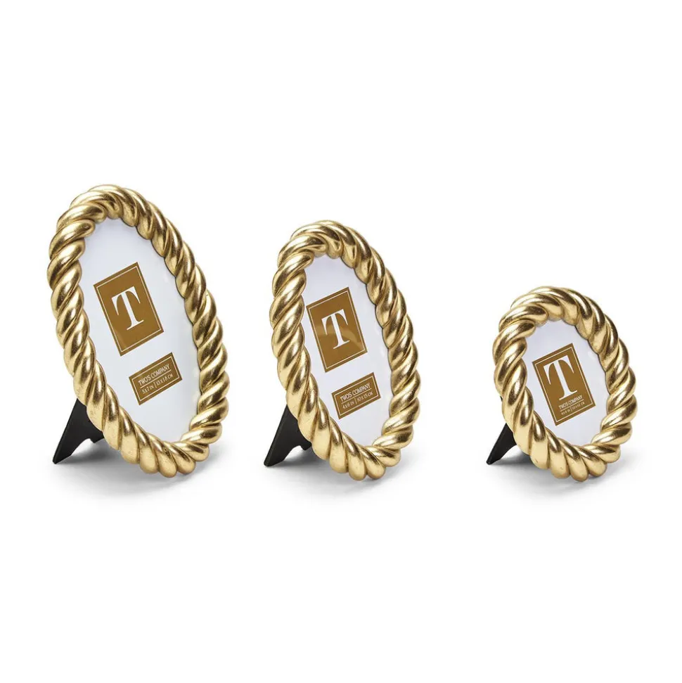 Gilded Rope Gold Finish Photo Frame, Set of 3