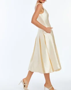 Gillian Pearl Midi Dress in Ivory