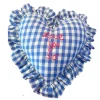 Gingham Love You So Heart Ruffle Pillow