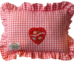 Gingham Love You So Rectangle Ruffle Pillow