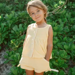 Girls Banana French Terry Tie Knot Shorts