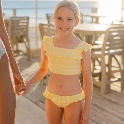 Girls Banana Terry Square Neck Bikini