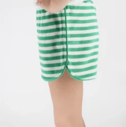 Girls Bermuda Green Stripe French Terry Short