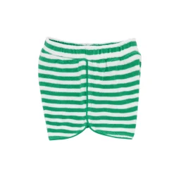 Girls Bermuda Green Stripe French Terry Short