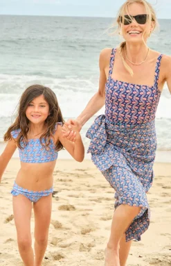 Girl’s Blue Primrose Tie Back Bikini