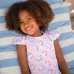 Girls Bluebells Ruffle Cup Sleeve Rashguard One Piece