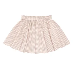 Girls Brown Gingham Skirt