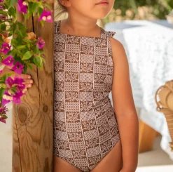 Girls Checker Tree Crossover One Piece