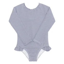 Girl’s Harbor Stripe Rashguard One Piece