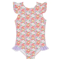 Girls Island Blossom Ruffle Cap Sleeve Rashguard One Piece