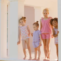 Girls Island Blossom Ruffle Cap Sleeve Rashguard One Piece