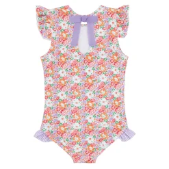 Girls Island Blossom Ruffle Cap Sleeve Rashguard One Piece