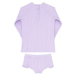 Girls Lavender Stripe Rashguard Set