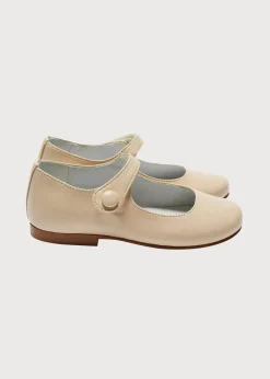 Girl's Leather Celebration Shoes in Beige