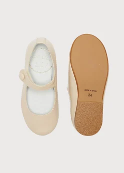 Girl's Leather Celebration Shoes in Beige