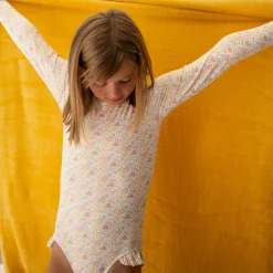 Girls Marigold Floral Rashguard One Piece