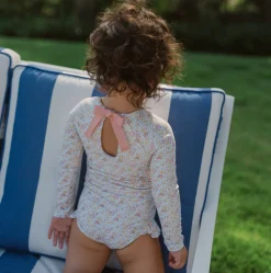 Girls Marigold Floral Rashguard One Piece