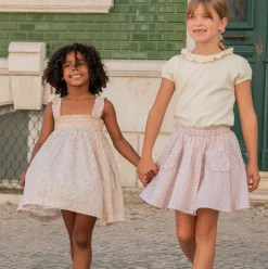 Girls Marigold Floral Ruffle Strap Smocked Dress