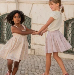 Girls Marigold Floral Ruffle Strap Smocked Dress