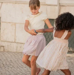 Girls Marigold Floral Ruffle Strap Smocked Dress