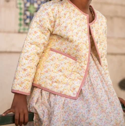 Girls Marigold Floral Ruffle Strap Smocked Dress