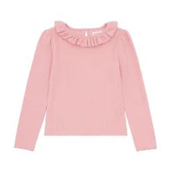 Girls Misty Rose Pointelle Long Sleeve Blouse