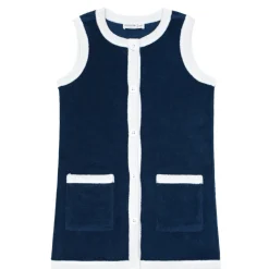 Girls Navy French Terry Dress