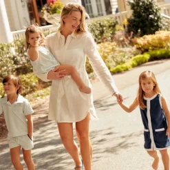 Girls Navy French Terry Dress