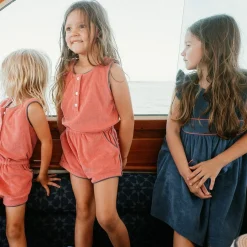 Girl’s Newport Navy French Terry Pinafore Dress