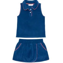 Girl’s Newport Navy French Terry Tennis Tank Top & Skort Set