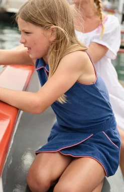 Girl’s Newport Navy French Terry Tennis Tank Top & Skort Set