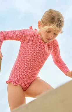 Girl’s Poppy Gingham Rashguard One Piece