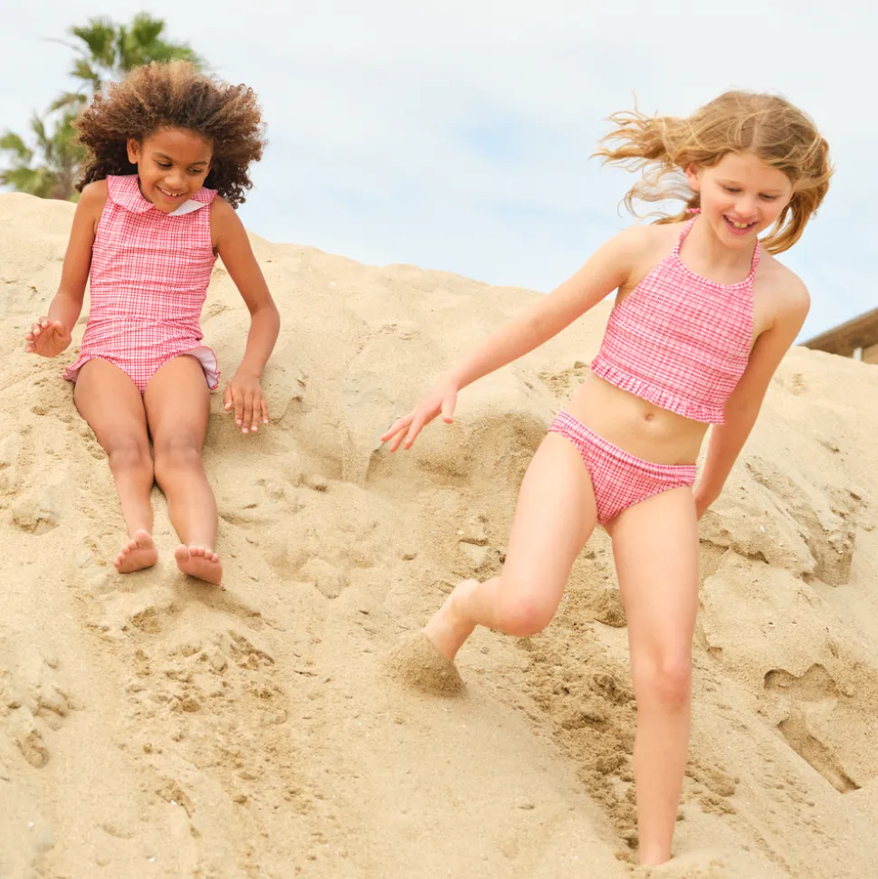 Girl’s Poppy Gingham Rounded Collar One Piece