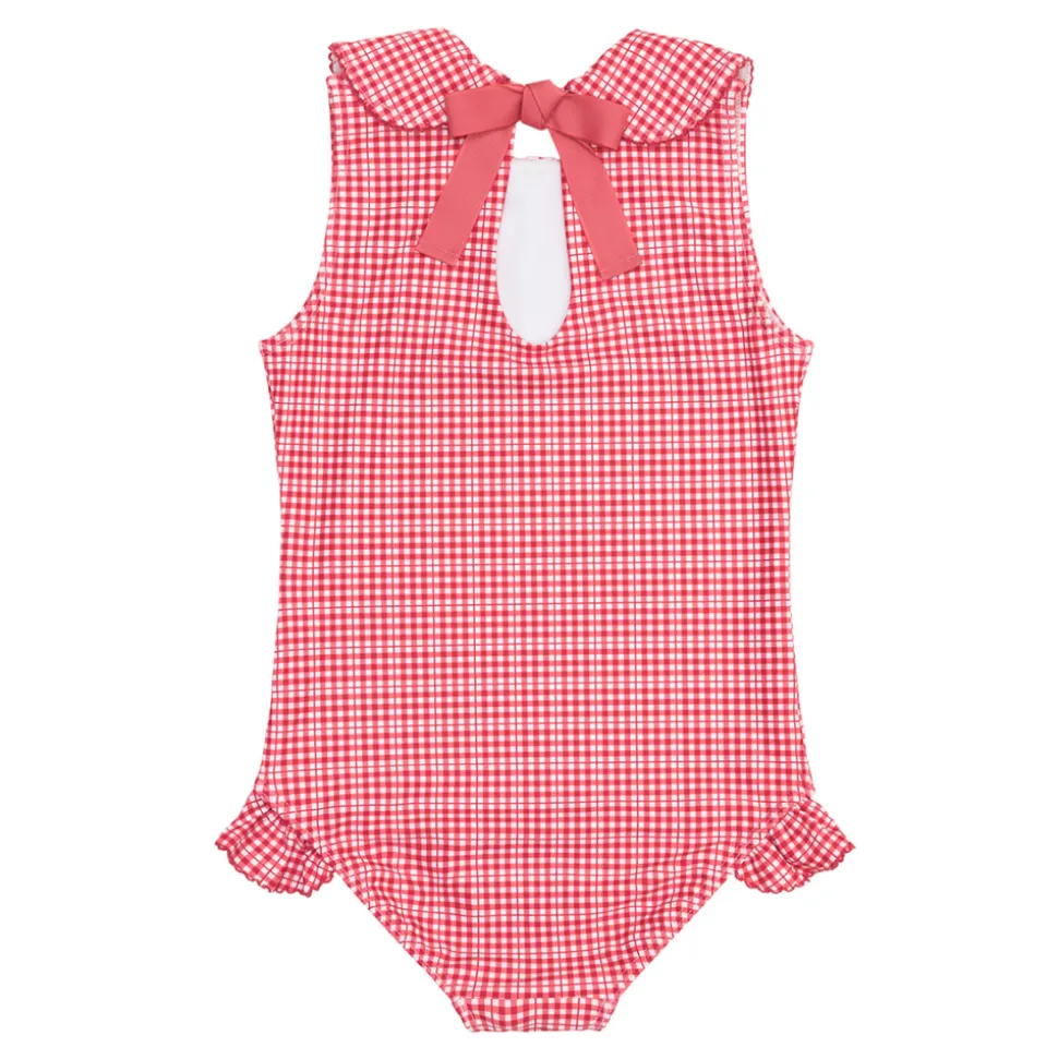 Girl’s Poppy Gingham Rounded Collar One Piece