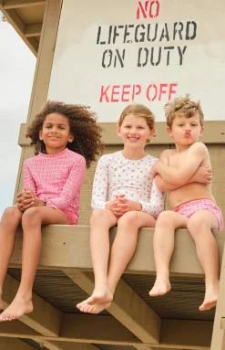 Girl’s Poppy Gingham Tie-Knot Rashguard Set