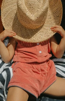 Girl’s Poppy Red French Terry Romper