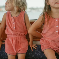 Girl’s Poppy Red French Terry Romper