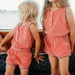 Girl’s Poppy Red French Terry Romper