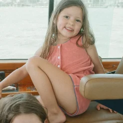 Girl’s Poppy Red French Terry Romper