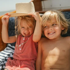 Girl’s Poppy Red French Terry Romper