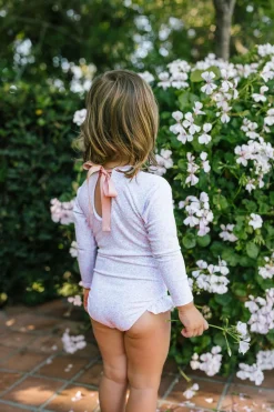 Girls Rashguard One-Piece in Antique Floral
