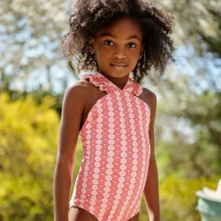 Girls Regatta Red Paisley V-Neck Crossover One Piece