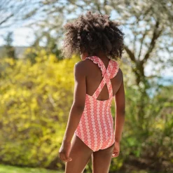 Girls Regatta Red Paisley V-Neck Crossover One Piece